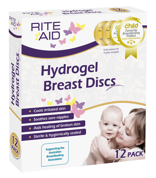 Rite Aid Hydrogel Hydro gel BREAST DISCS PADS 12 PACK breastfeeding pads
